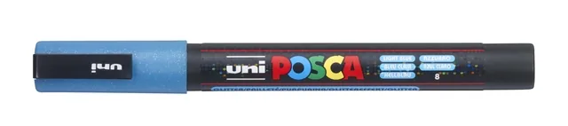 Paintmarker Uni POSCA PC3M F glitter lichtblauw