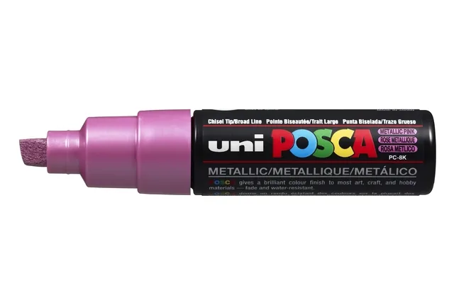 Paintmarker Uni POSCA PC8K B schuin metallic roze