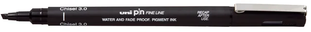 Fineliner Uni-ball Pin beitelpunt 3mm zwart