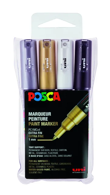 Paintmarker Uni POSCA PC1MC EF 4st assorti