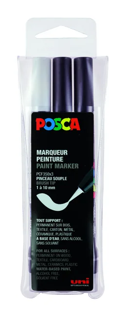Paintmarker Uni POSCA PCF350 Brush 1-10mm 3st ass