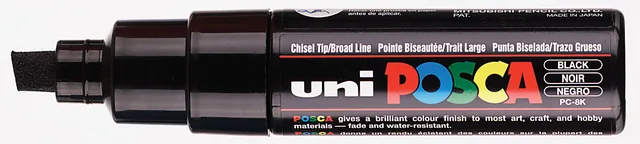 Paintmarker Uni POSCA PC8K B schuin zwart