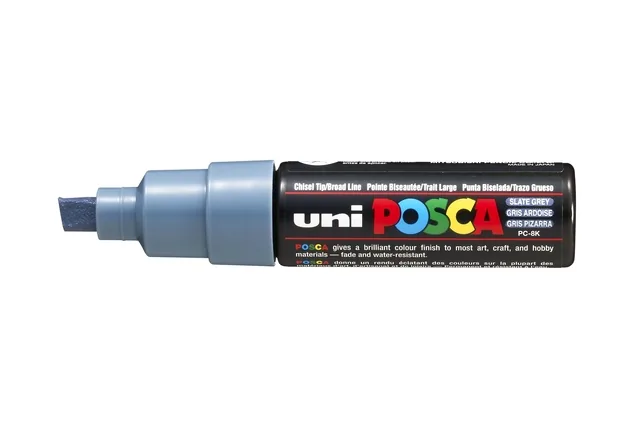 Paintmarker Uni POSCA PC8K B schuin leisteengrijs