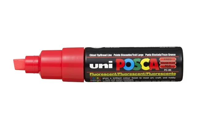 Paintmarker Uni POSCA PC8K B schuin fluor rood