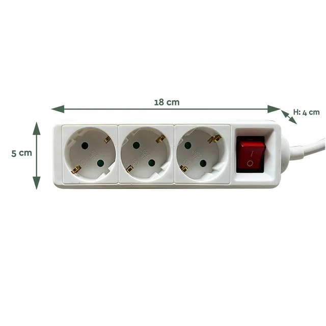 Stekkerdoos BRASQ  3 voudig 1.4 meter wit