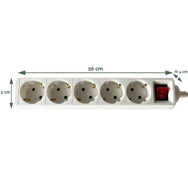 Stekkerdoos BRASQ  5 voudig 1.4 meter wit