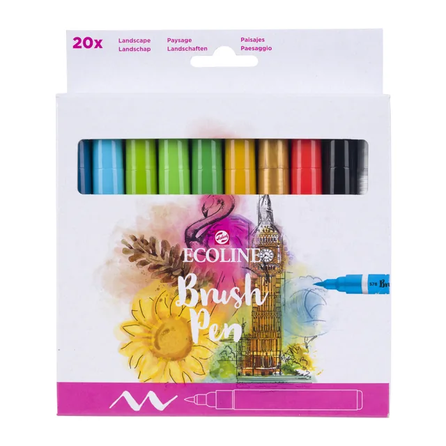 Brushpen Talens Ecoline set 20 stuks landschap