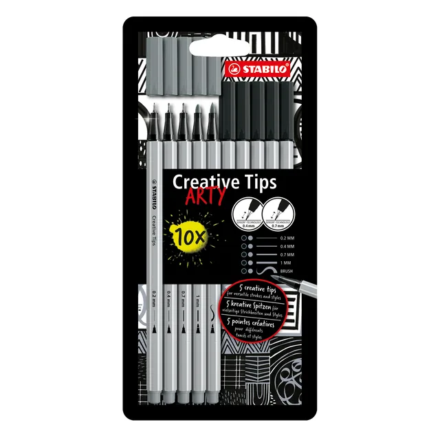 Creative Tips STABILO Arty ass tips 10st zw en gs