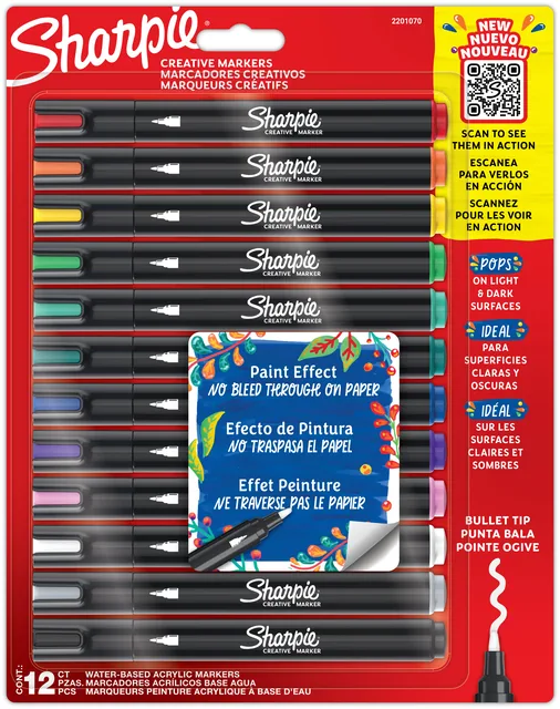 Creatieve marker Sharpie 12st assorti