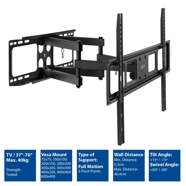 Full motion tv wandsteun 37 tot 70 inch VESA