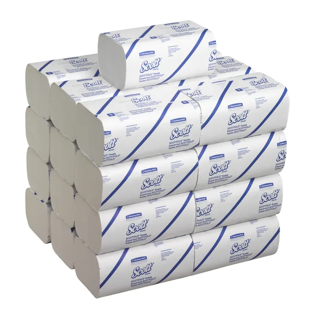 Handdoek Scott 1-laags 200x315mm 25x175st wit 6633