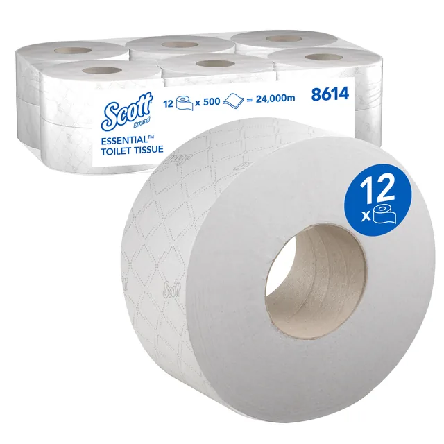 Toiletpapier Scott Essential jumbo 200m wit 8614
