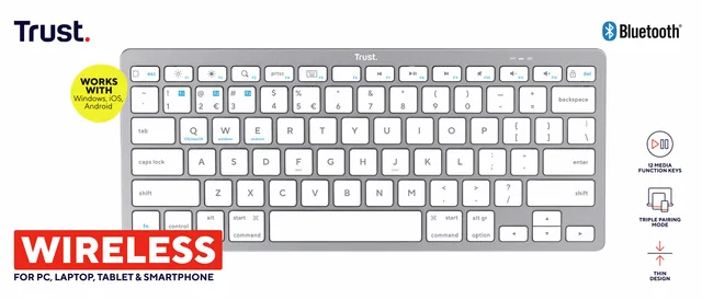 Toetsenbord Trust Basics bluetooth US