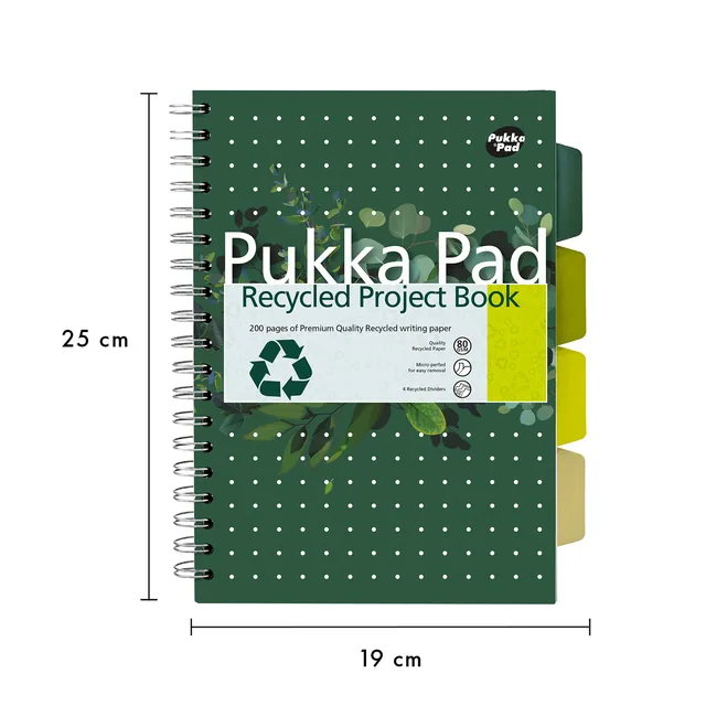 Projectboek Pukka Recy B5 lijn 200pag 80gr gn