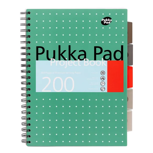 Projectboek Pukka Metallic A4 lijn 200pag gn