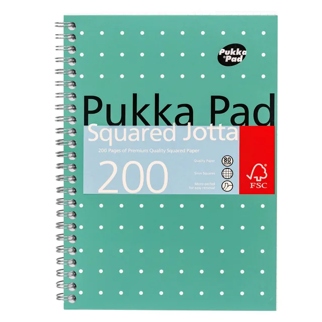 Notitieboek Pukka Jotta A5 rt 5x5 200pag 80gr gn