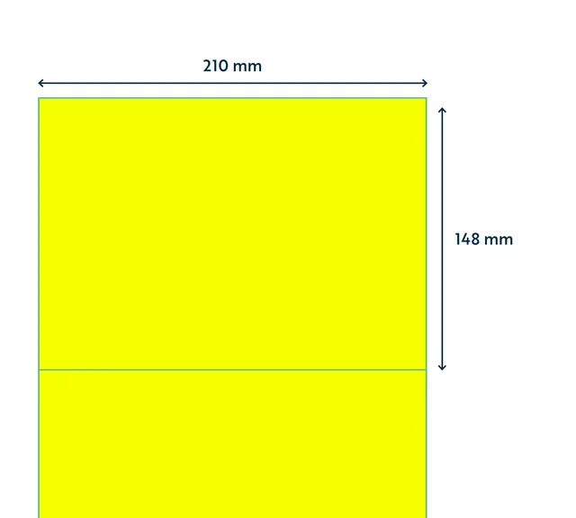 Etiket Rillprint 210x148mm fluor geel 200st