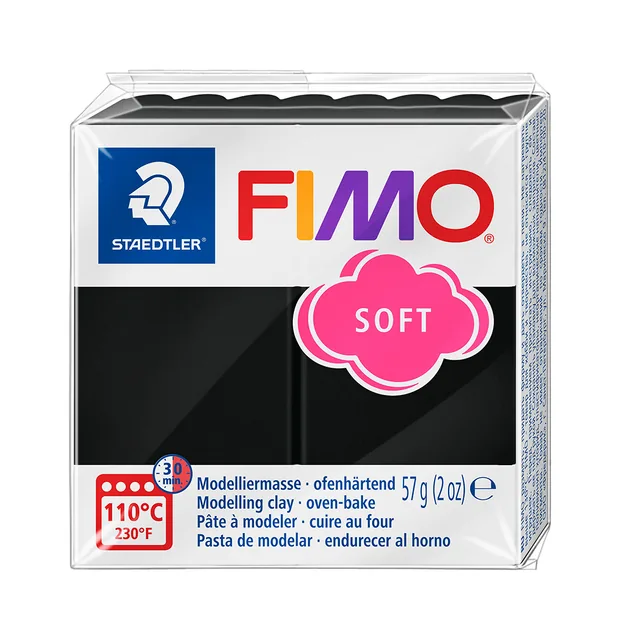 Boetseerklei Fimo soft 57 g zwart