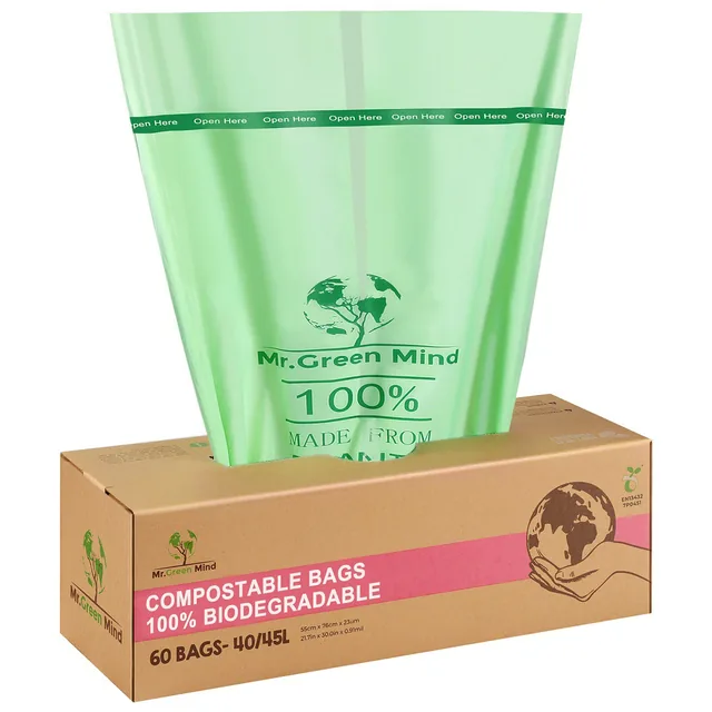 Afvalzak bio Mr.Green Mind 55x76cm 40-45L