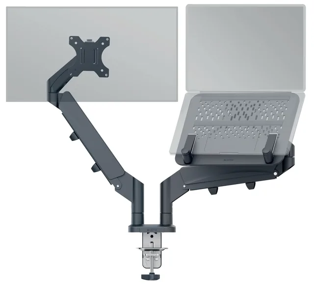 Monitor en laptoparm Leitz Ergo donkergrijs