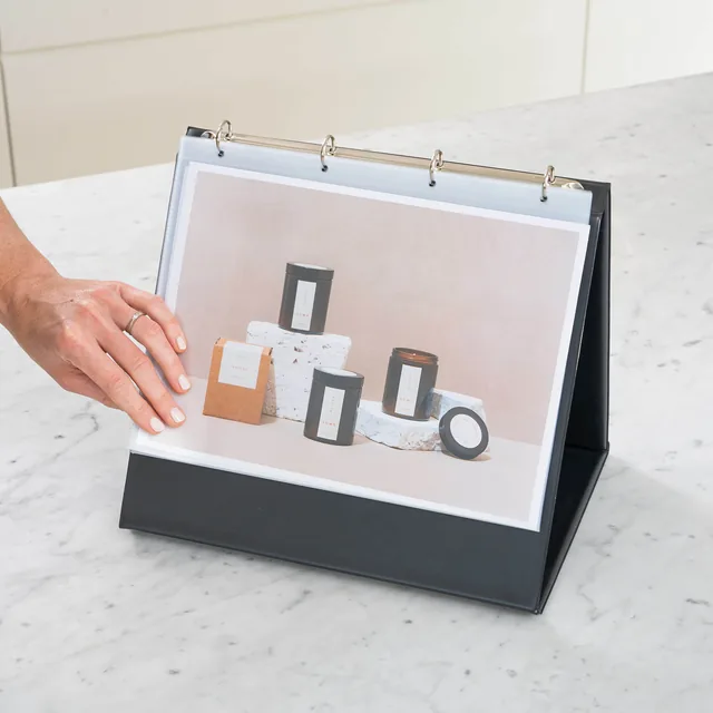 Tafelflipover Rillstab  A4 liggend zwart 10 tassen