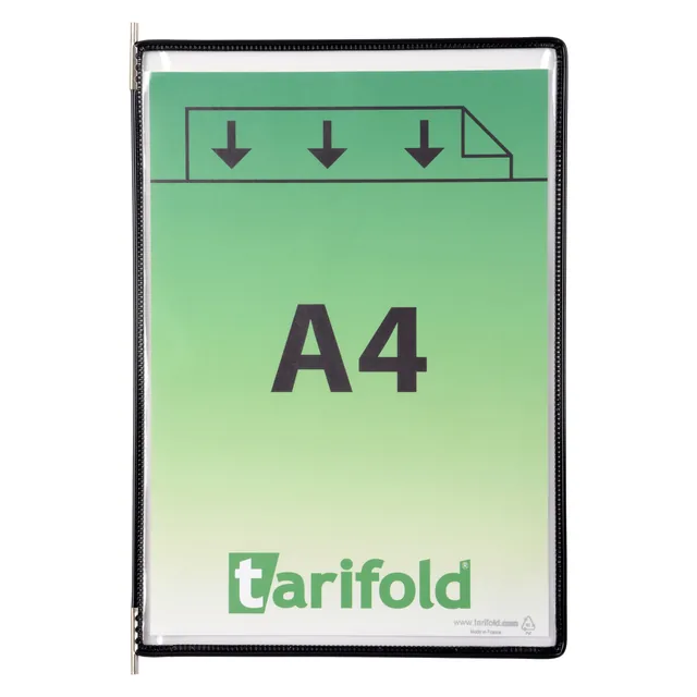 Zichtpaneel Tarifold A4 verticaal zwart 10st