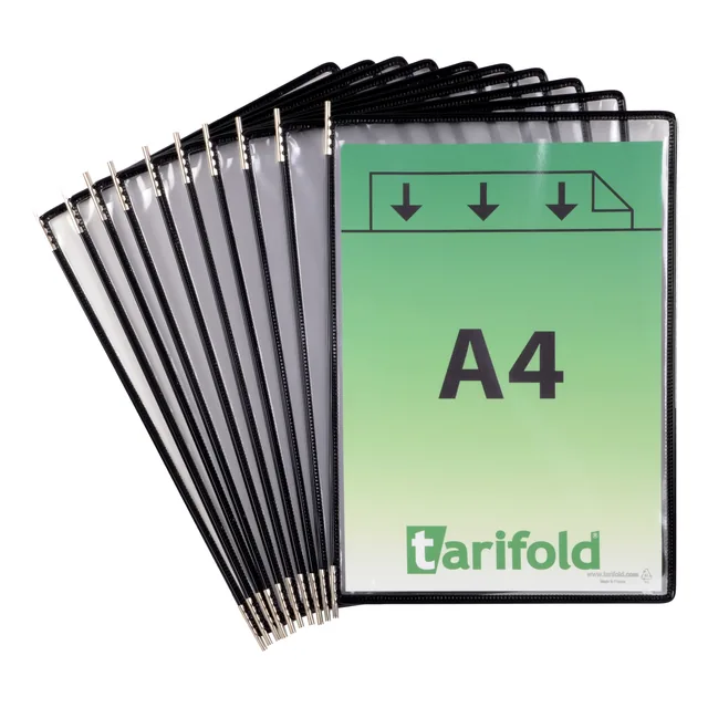 Zichtpaneel Tarifold A4 verticaal zwart 10st