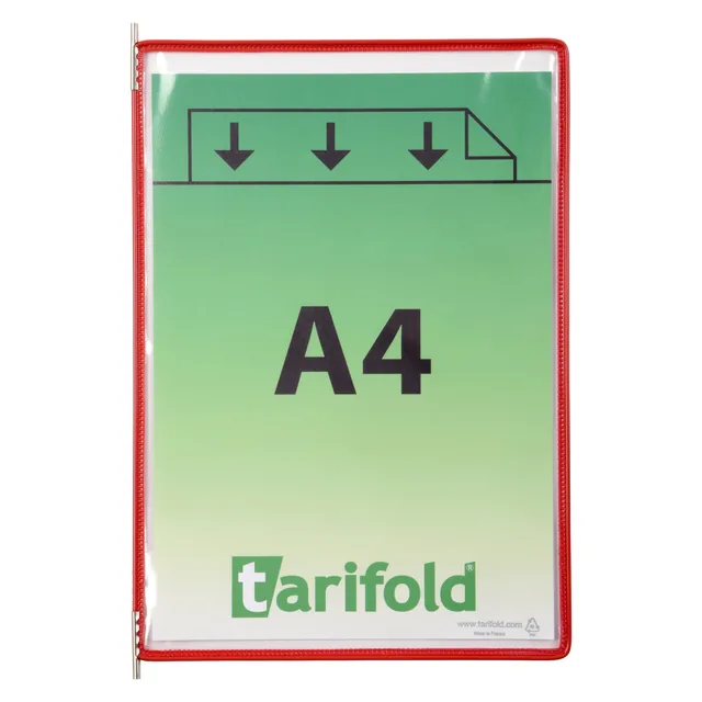 Zichtpaneel Tarifold A4 verticaal rood 10st