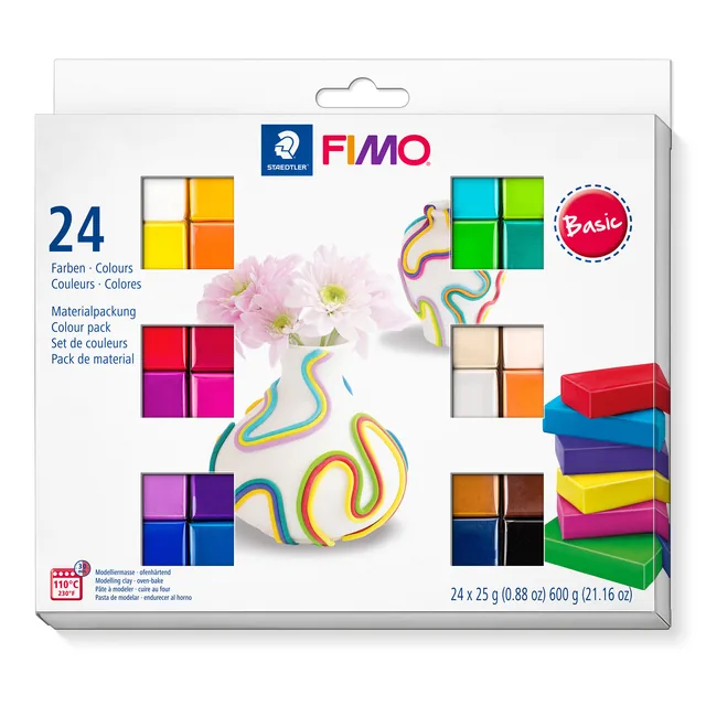 Boetseerklei Staedtler Fimo soft 24st assorti