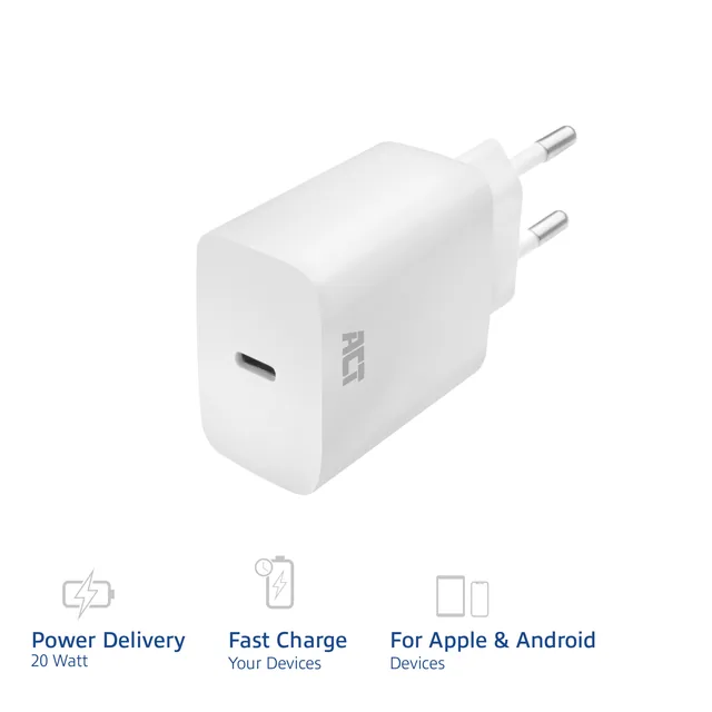 USB-C Lader 1-poort 20W Power Delivery