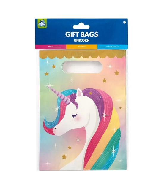 Cadeau tasjes Unicorn papier 23x16cm 6 stuks