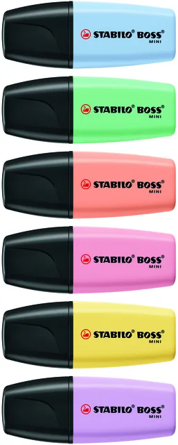 Markeerstiftt STABILO BOSS mini pastel ass 6 stuks