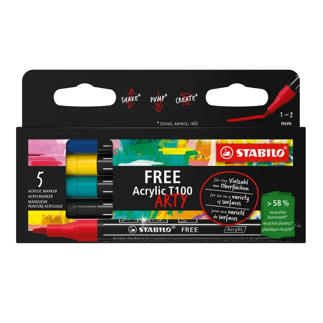 Acrylmarker STABILO Free Acrylic T100 Royal ass