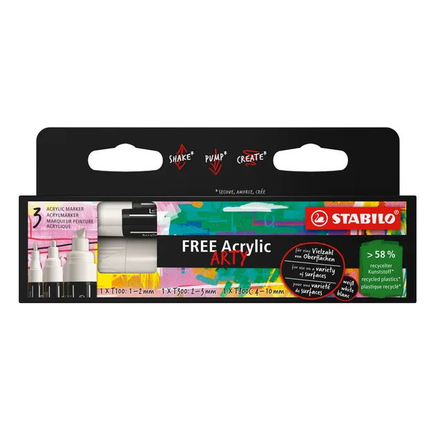 Acrylmarker STABILO Free Acrylic Mixed Tip wit