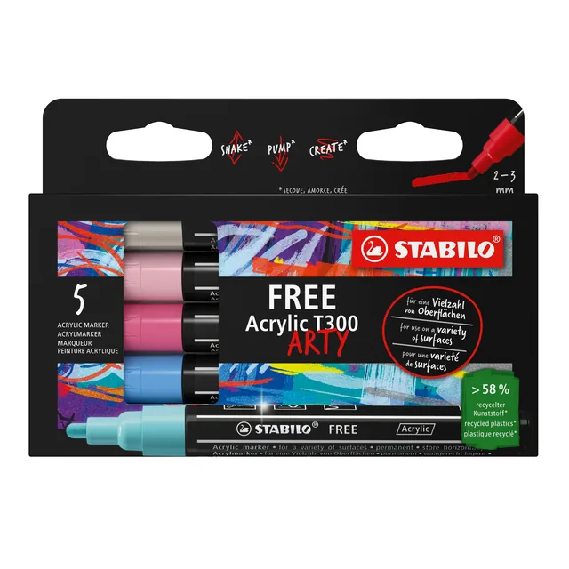 Acrylmarker STABILO Free Acrylic T300 Candy ass