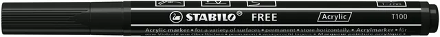 Acrylmarker STABILO Free Acrylic T100 zwart