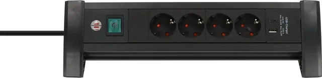 Stekkerdoos Brennenstuhl Prem 4vdg  USB C en A zw