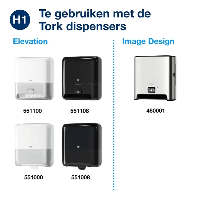Handdoekrol Tork H1 Advanced 2laags 150m naturel