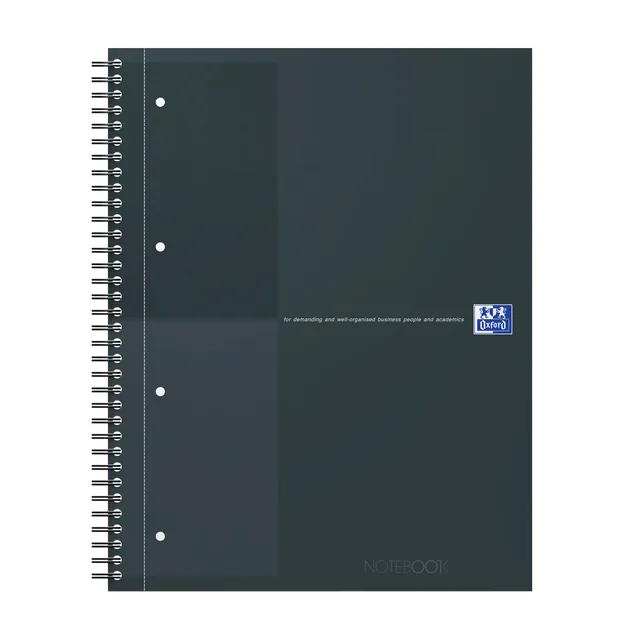 Spiraalblk Oxf International Notebk A4+ lijn zwart