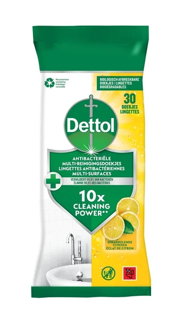 Reinigingsdoekjes Dettol antibacterieël Citrus 30