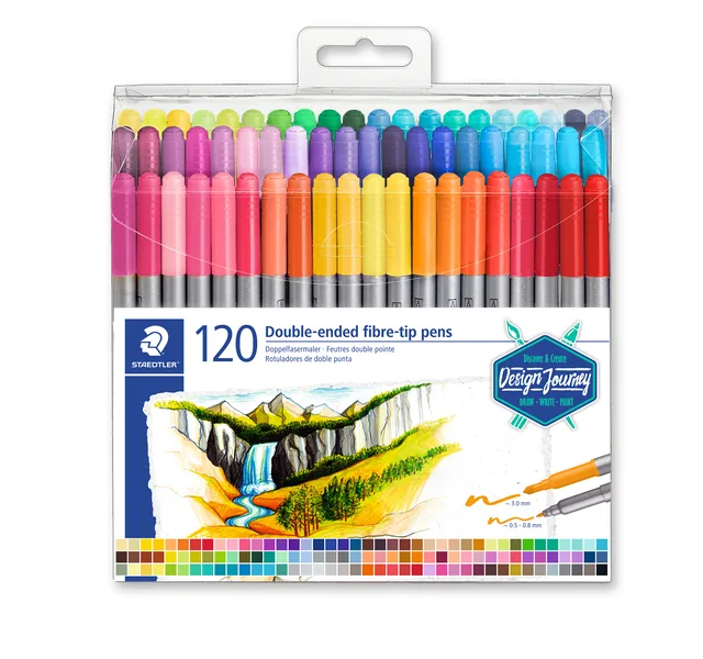 Kleurstift Staedtler dubbele punt set 120 kleuren