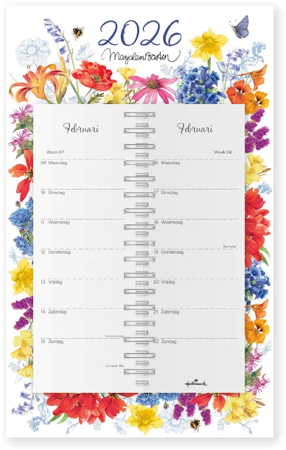 Kalender 2026 Marjolein Bastin Bloem Schild 7d/1p