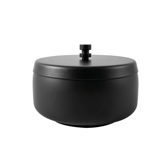 Asbak BRASQ tafelmodel 1 liter met deksel zwart