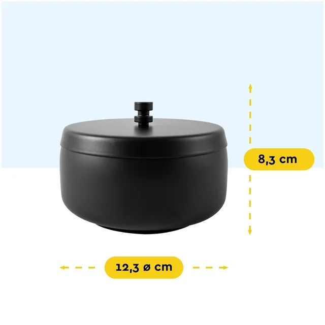 Asbak BRASQ tafelmodel 1 liter met deksel zwart