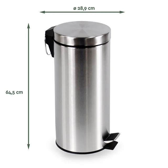 Pedaalemmer BRASQ 30 liter rvs