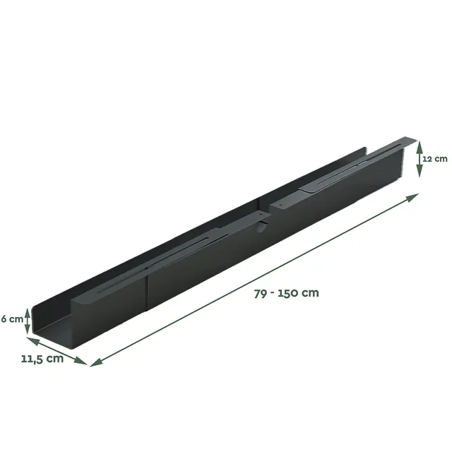Kabelgoot BRASQ verstelbaar 75-150cm CT100 zwart