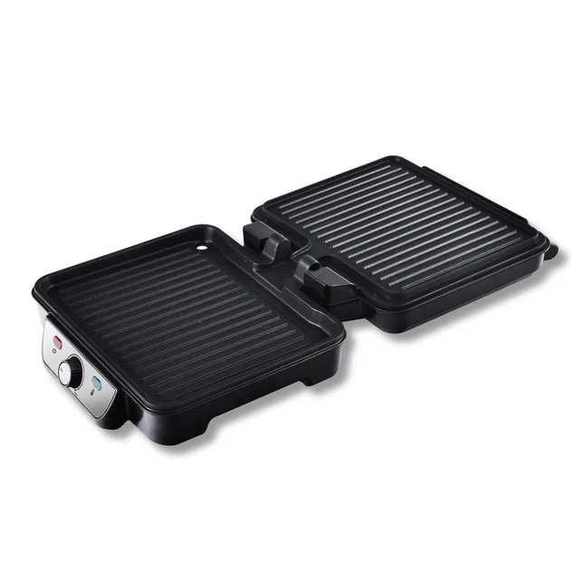 Contactgrill Inventum 1800 Watt zwart RVS