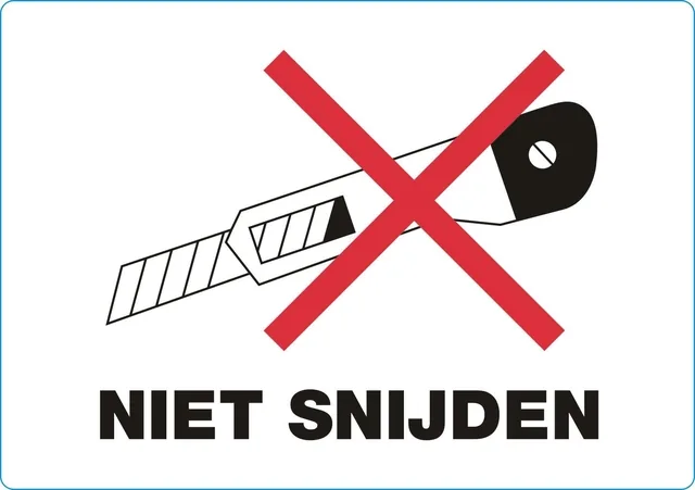 Waarschuwingsetiket niet snijden 500 stuks