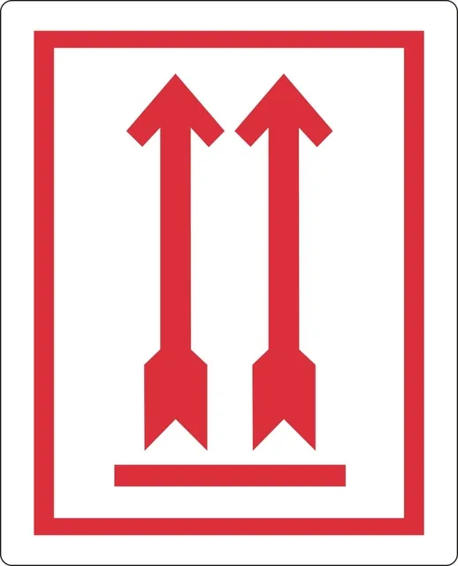 Waarschuwingsetiket pijl omhoog rd 500 stuks