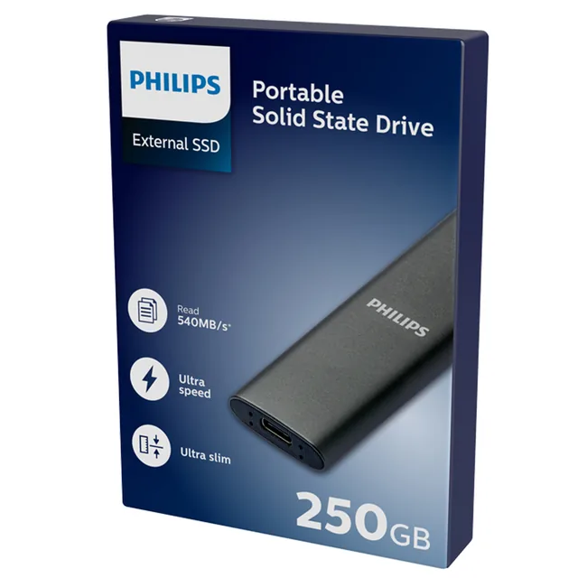 Philips External SSD 250 GB Ultra Speed Space Grey